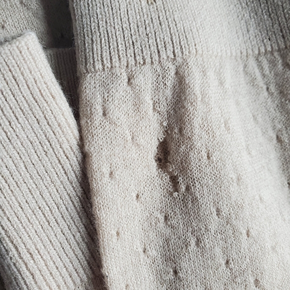 Club Monaco 100% Cashmere Oatmeal Cream Cardigan with 3/4 sleeves women's size S - Picture 12 of 12